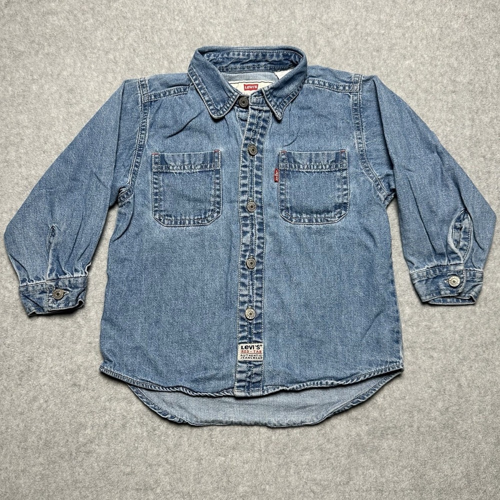 Vintage 1990s Levi's‎ Red Tab Toddler Denim Button-Down Top Size 6 100% Cotton